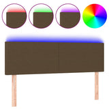 Vidaxl hoofdbord led 144x5x78 88 cm stof donkerbruin