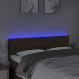 Vidaxl hoofdbord led 144x5x78 88 cm stof donkerbruin