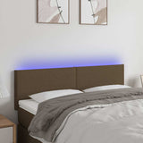 Vidaxl hoofdbord led 144x5x78 88 cm stof donkerbruin