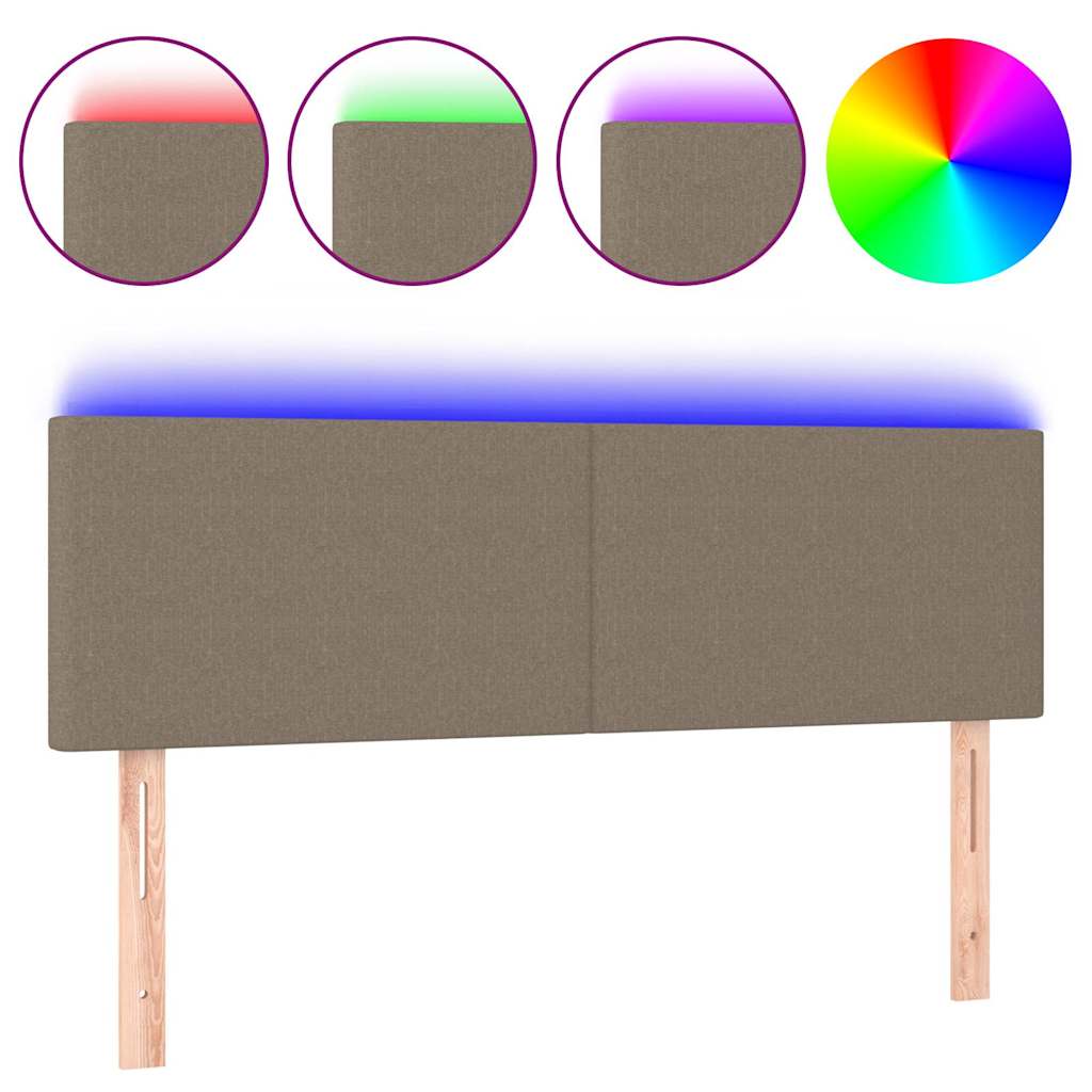 Vidaxl hoofdbord led 144x5x78 88 cm stof taupe
