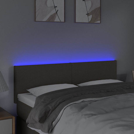 Vidaxl hoofdbord led 144x5x78 88 cm stof taupe