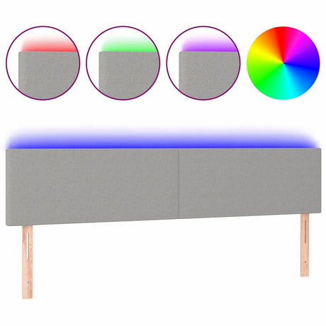 Vidaxl hoofdbord led 160x5x78 88 cm stof lichtgrijs