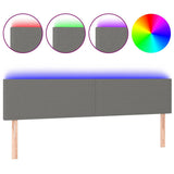 Vidaxl hoofdbord led 160x5x78 88 cm stof donkergrijs