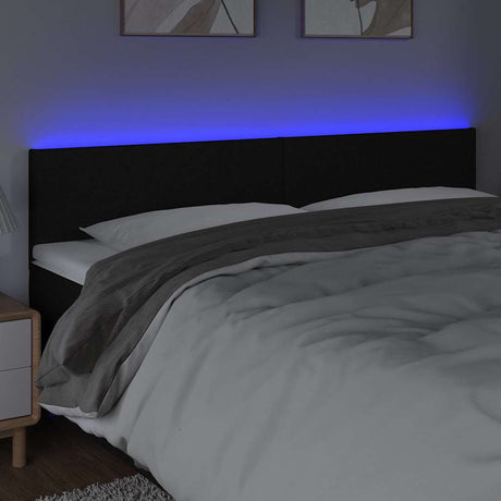 Vidaxl hoofdbord led 160x5x78 88 cm stof zwart