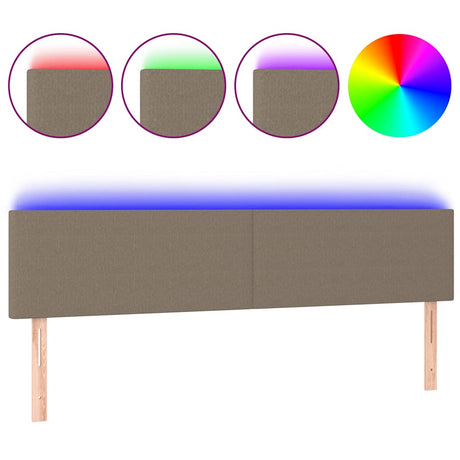 Vidaxl hoofdbord led 160x5x78 88 cm stof taupe