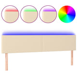 Vidaxl hoofdbord led 160x5x78 88 cm stof crèmekleurig