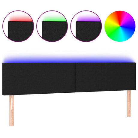 Vidaxl hoofdbord led 180x5x78 88 cm stof zwart