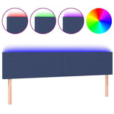 Vidaxl hoofdbord led 180x5x78 88 cm stof blauw