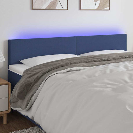 Vidaxl hoofdbord led 200x5x78 88 cm stof blauw