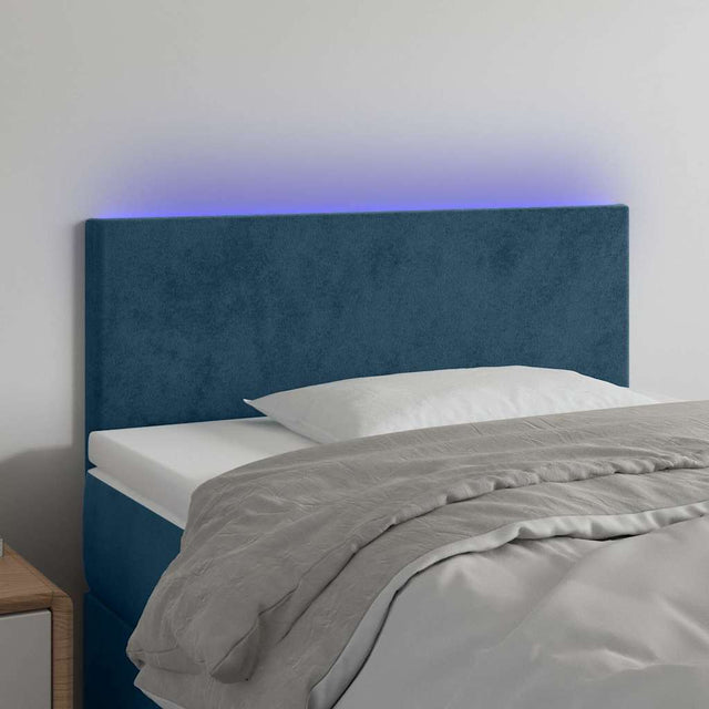 Vidaxl hoofdbord led 80x5x78 88 cm fluweel donkerblauw