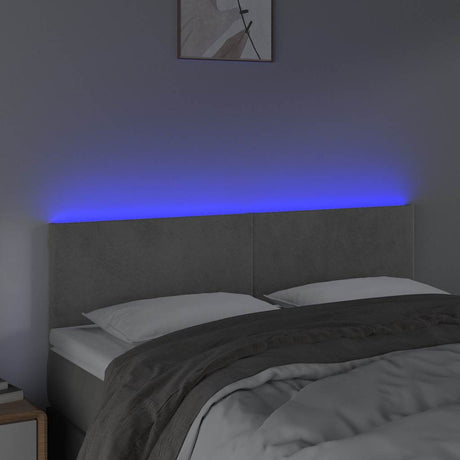 Vidaxl hoofdbord led 144x5x78 88 cm fluweel lichtgrijs