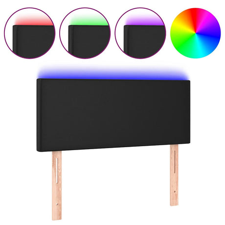 Vidaxl hoofdbord led 90x5x78 88 cm kunstleer zwart