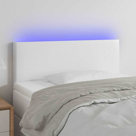 Vidaxl hoofdbord led 100x5x78 88 cm kunstleer wit