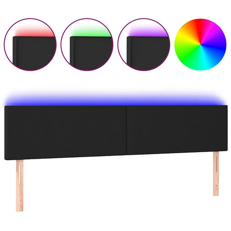 Vidaxl hoofdbord led 180x5x78 88 cm kunstleer zwart