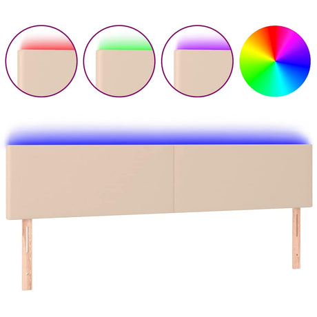 Vidaxl hoofdbord led 180x5x78 88 cm kunstleer cappuccinokleurig