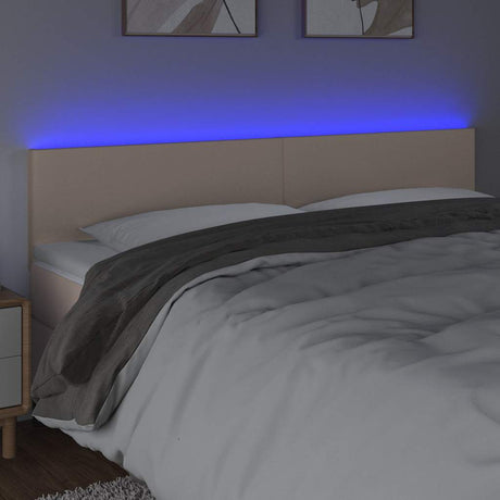 Vidaxl hoofdbord led 180x5x78 88 cm kunstleer cappuccinokleurig