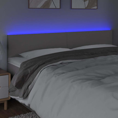 Vidaxl hoofdbord led 200x5x78 88 cm kunstleer grijs