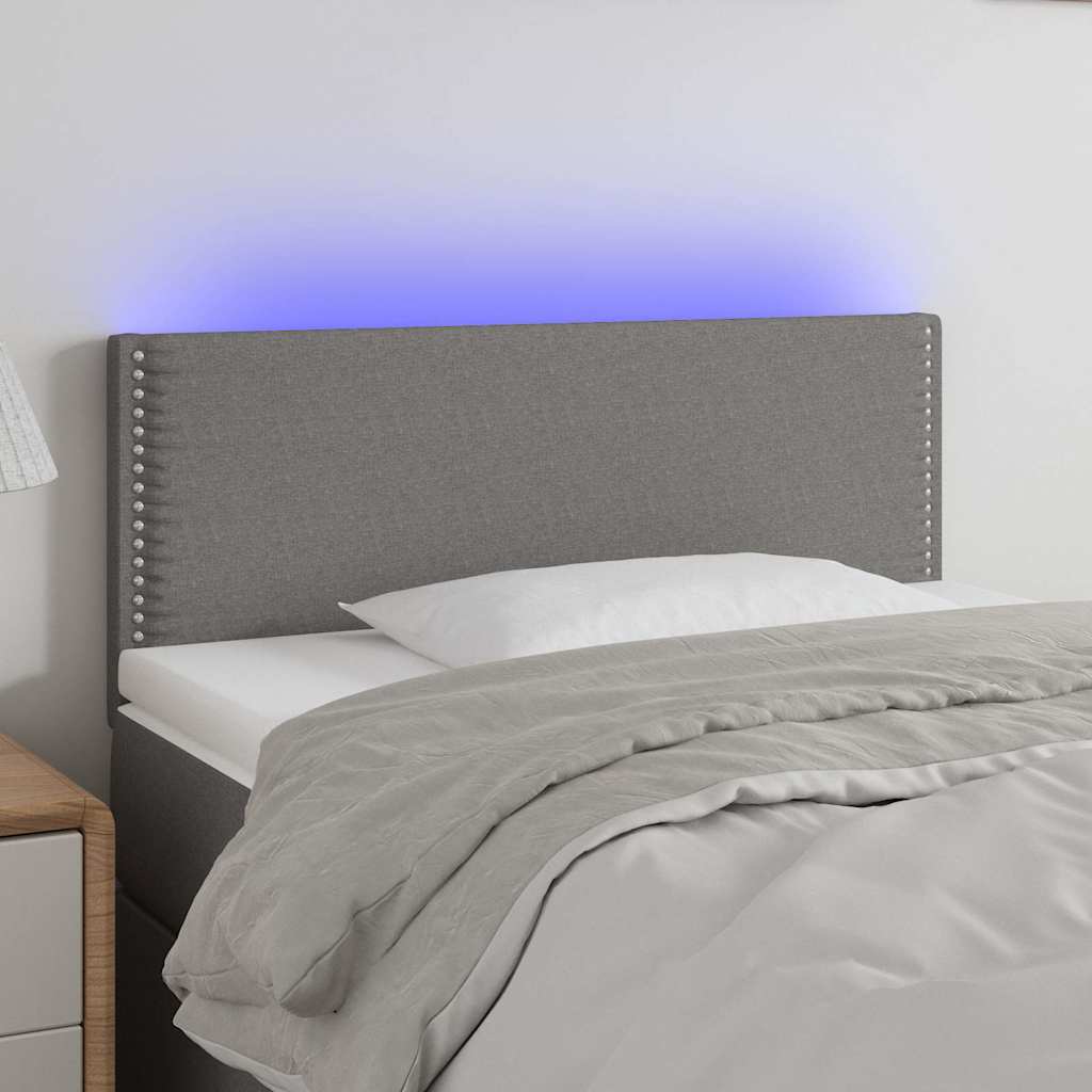 Vidaxl hoofdbord led 90x5x78 88 cm stof donkergrijs