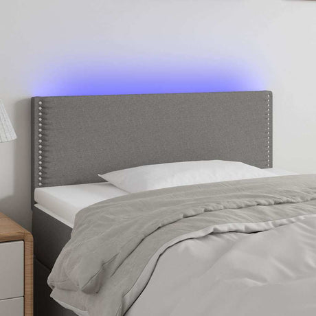Vidaxl hoofdbord led 100x5x78 88 cm stof donkergrijs