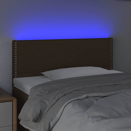 Vidaxl hoofdbord led 100x5x78 88 cm stof donkerbruin