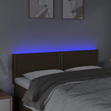Vidaxl hoofdbord led 144x5x78 88 cm stof donkerbruin