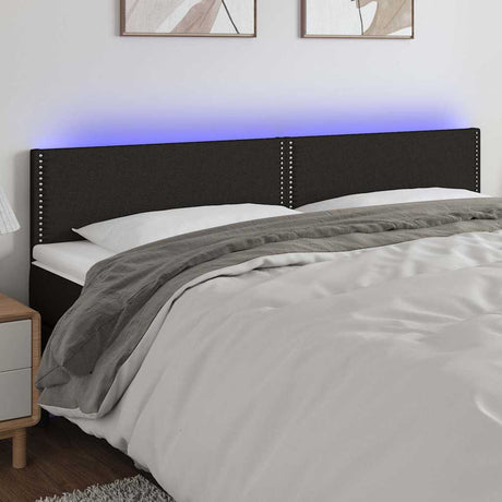 Vidaxl hoofdbord led 180x5x78 88 cm stof zwart