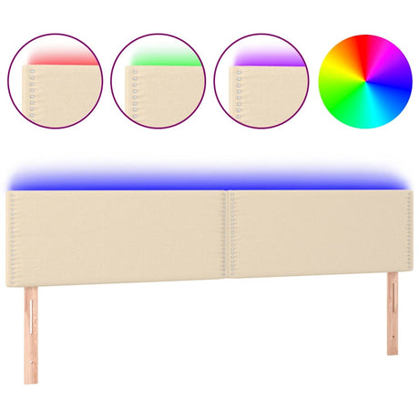 Vidaxl hoofdbord led 180x5x78 88 cm stof crèmekleurig