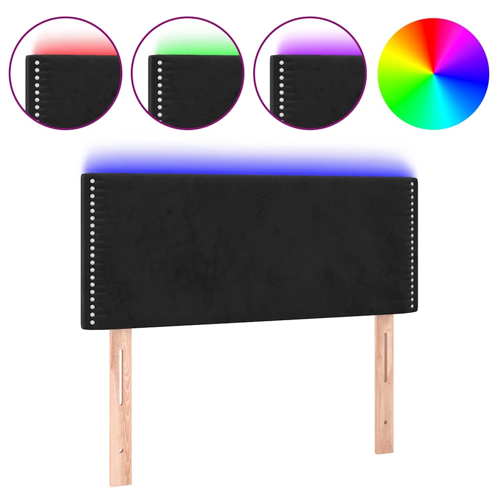 Vidaxl hoofdbord led 90x5x78 88 cm fluweel zwart
