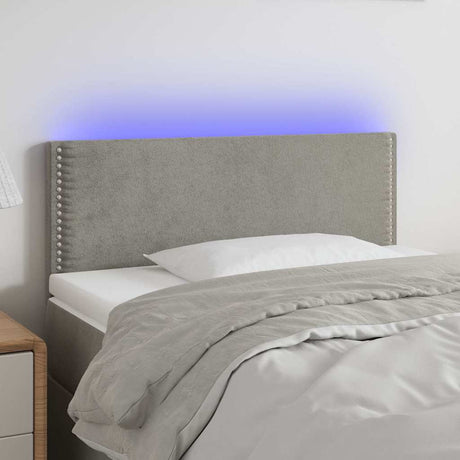 Vidaxl hoofdbord led 100x5x78 88 cm fluweel lichtgrijs