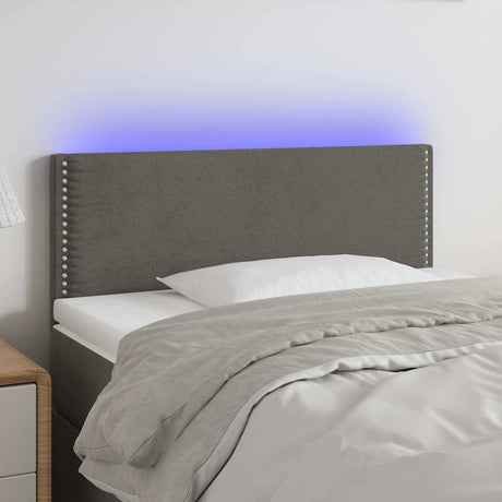 Vidaxl hoofdbord led 100x5x78 88 cm fluweel donkergrijs