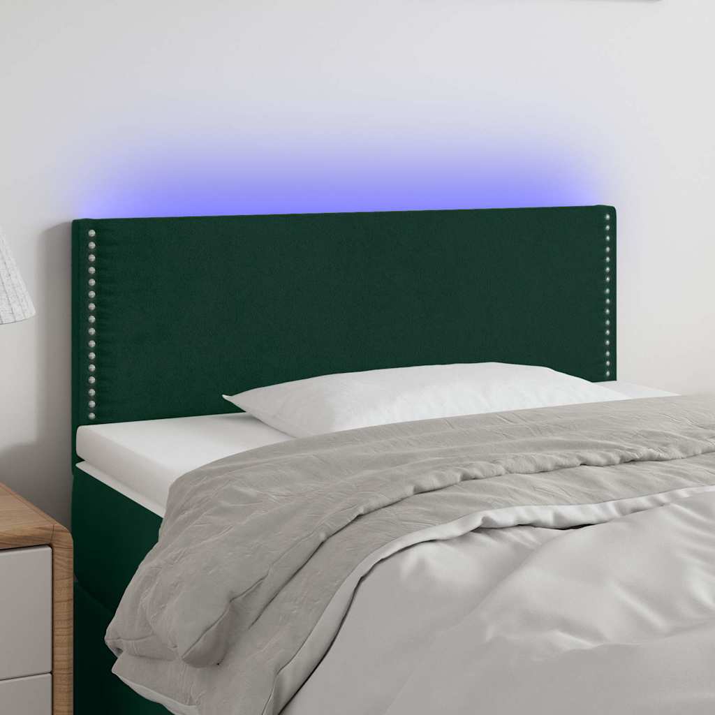 Vidaxl hoofdbord led 100x5x78 88 cm fluweel donkergroen