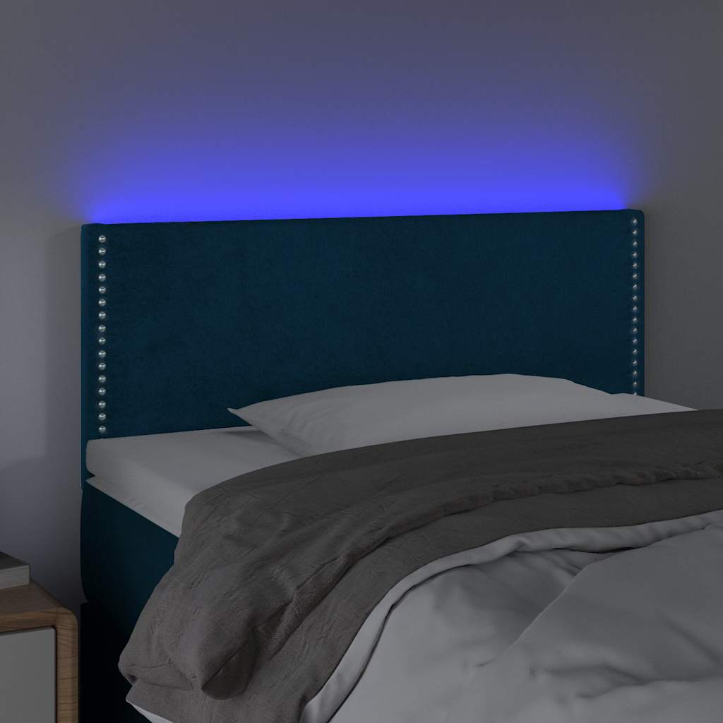 Vidaxl hoofdbord led 100x5x78 88 cm fluweel donkerblauw