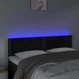 Vidaxl hoofdbord led 144x5x78 88 cm fluweel zwart