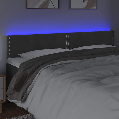 Vidaxl hoofdbord led 180x5x78 88 cm fluweel donkergrijs