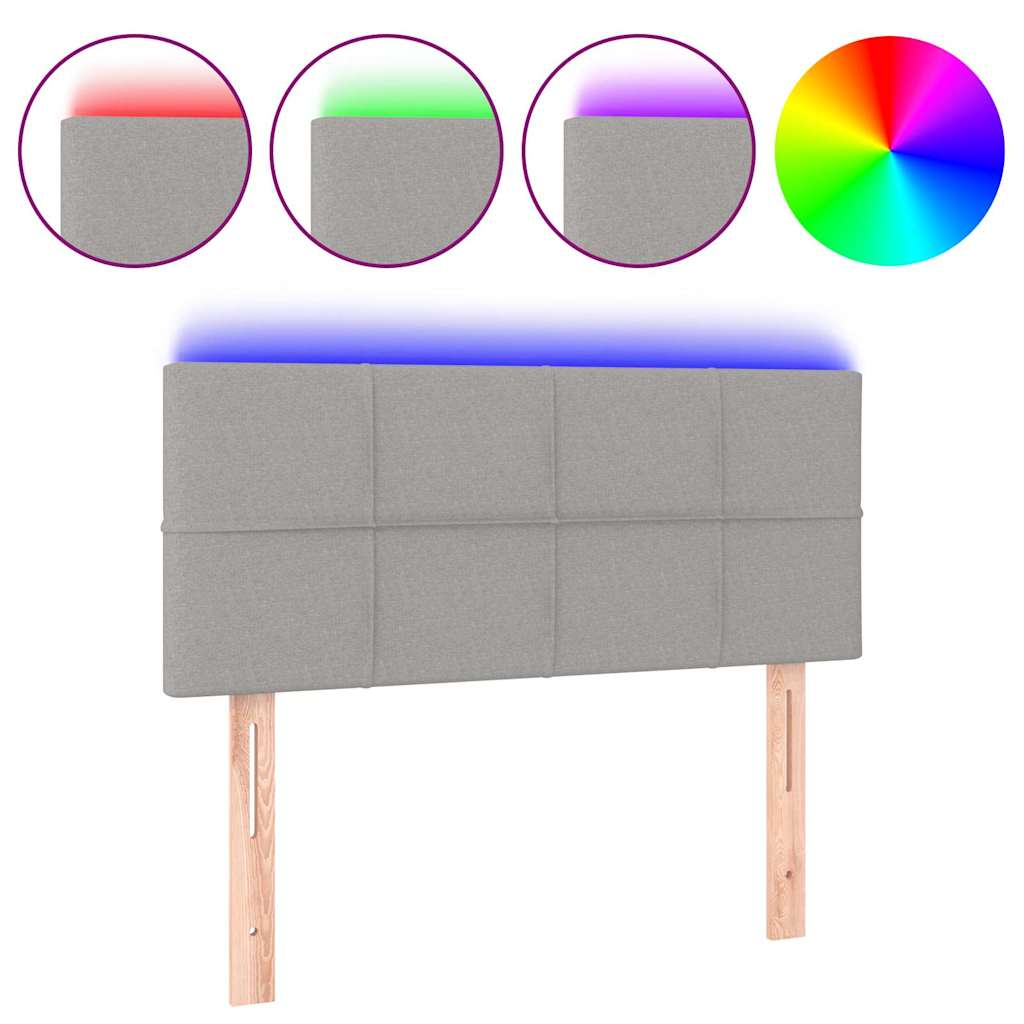 Vidaxl hoofdbord led 80x5x78 88 cm stof lichtgrijs