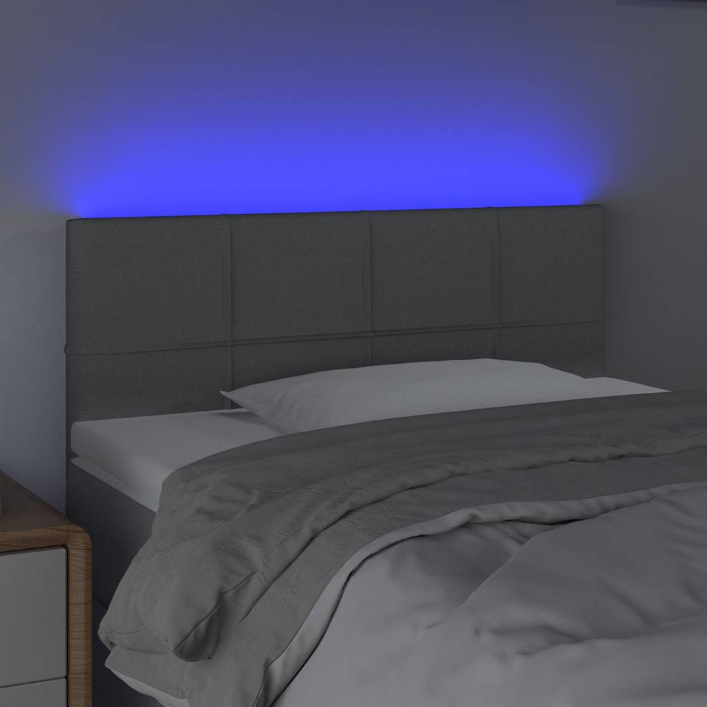 Vidaxl hoofdbord led 80x5x78 88 cm stof lichtgrijs