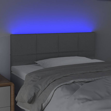 Vidaxl hoofdbord led 80x5x78 88 cm stof lichtgrijs
