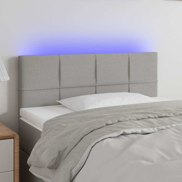 Vidaxl hoofdbord led 80x5x78 88 cm stof lichtgrijs