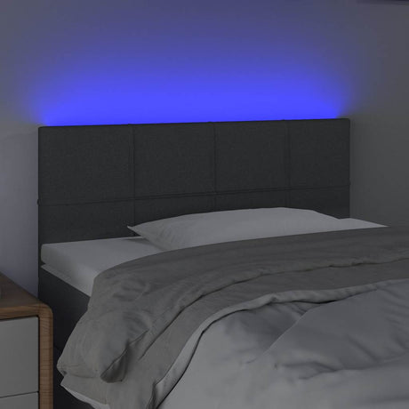 Vidaxl hoofdbord led 80x5x78 88 cm stof donkergrijs