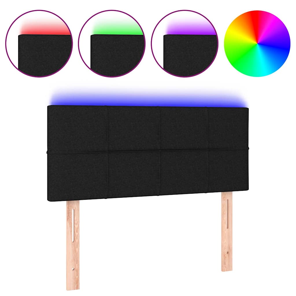 Vidaxl hoofdbord led 80x5x78 88 cm stof zwart