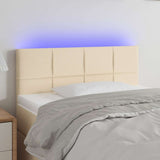 Vidaxl hoofdbord led 80x5x78 88 cm stof crèmekleurig