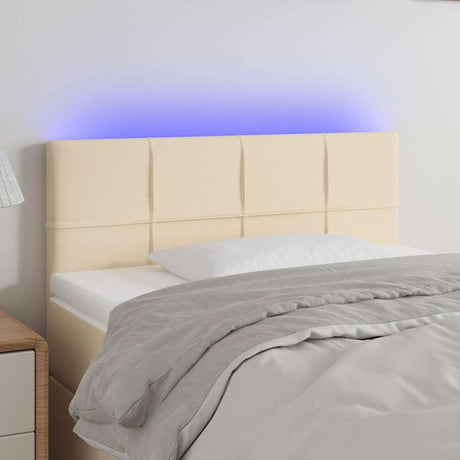 Vidaxl hoofdbord led 80x5x78 88 cm stof crèmekleurig
