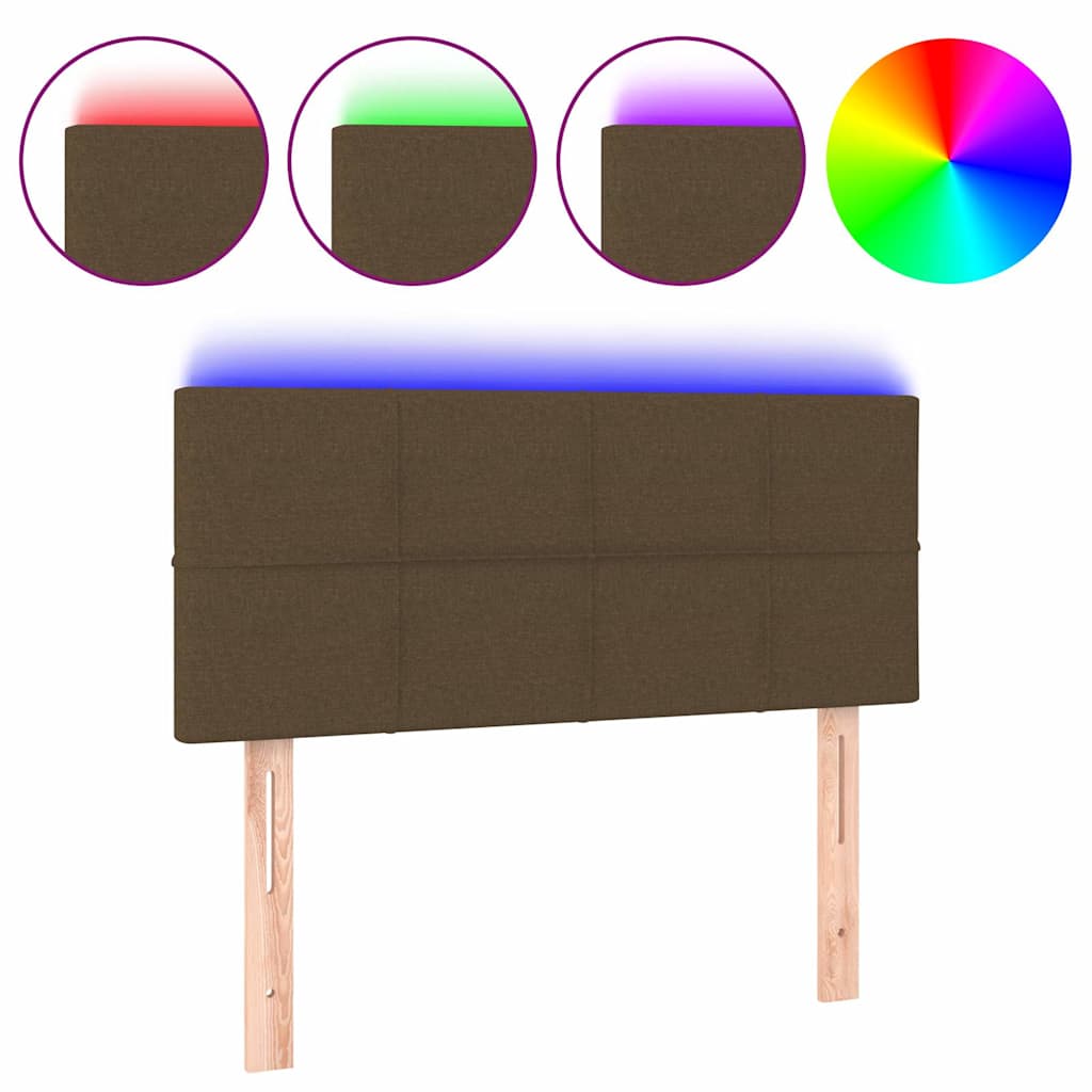 Vidaxl hoofdbord led 90x5x78 88 cm stof donkerbruin