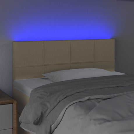 Vidaxl hoofdbord led 90x5x78 88 cm stof crèmekleurig