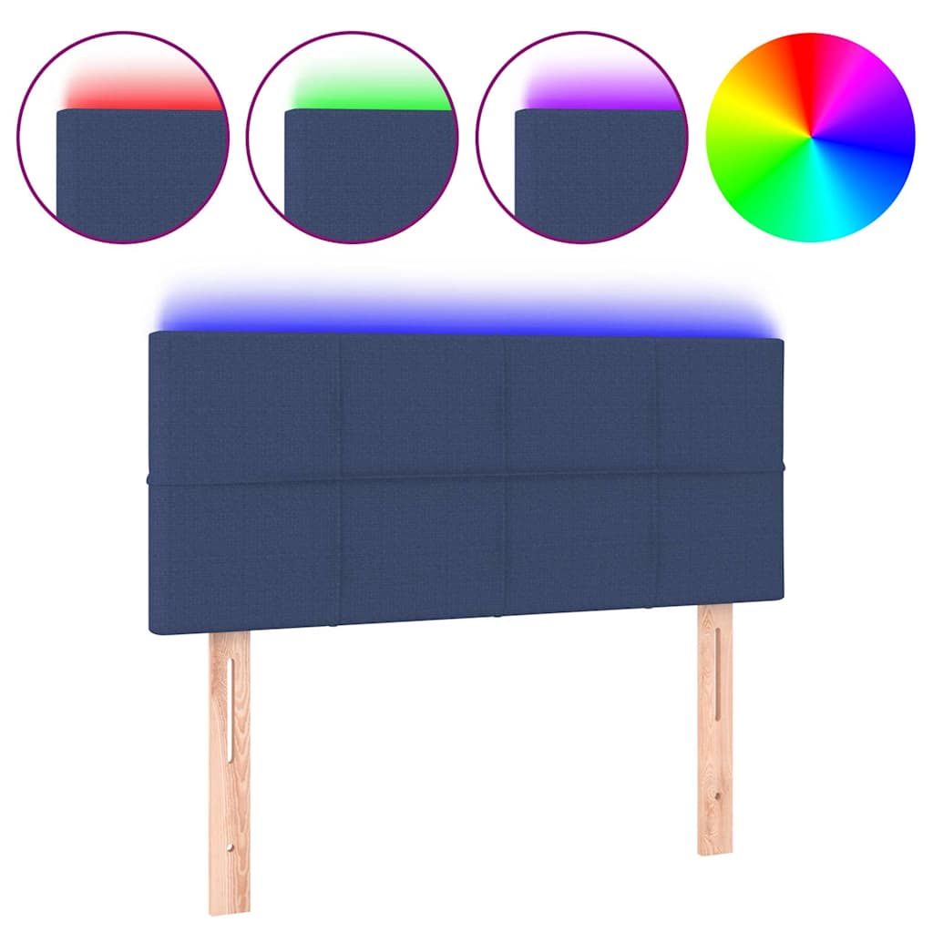 Vidaxl hoofdbord led 90x5x78 88 cm stof blauw