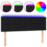 Vidaxl hoofdbord led 144x5x78 88 cm stof zwart