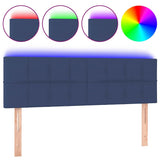 Vidaxl hoofdbord led 144x5x78 88 cm stof blauw