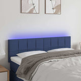 Vidaxl hoofdbord led 144x5x78 88 cm stof blauw