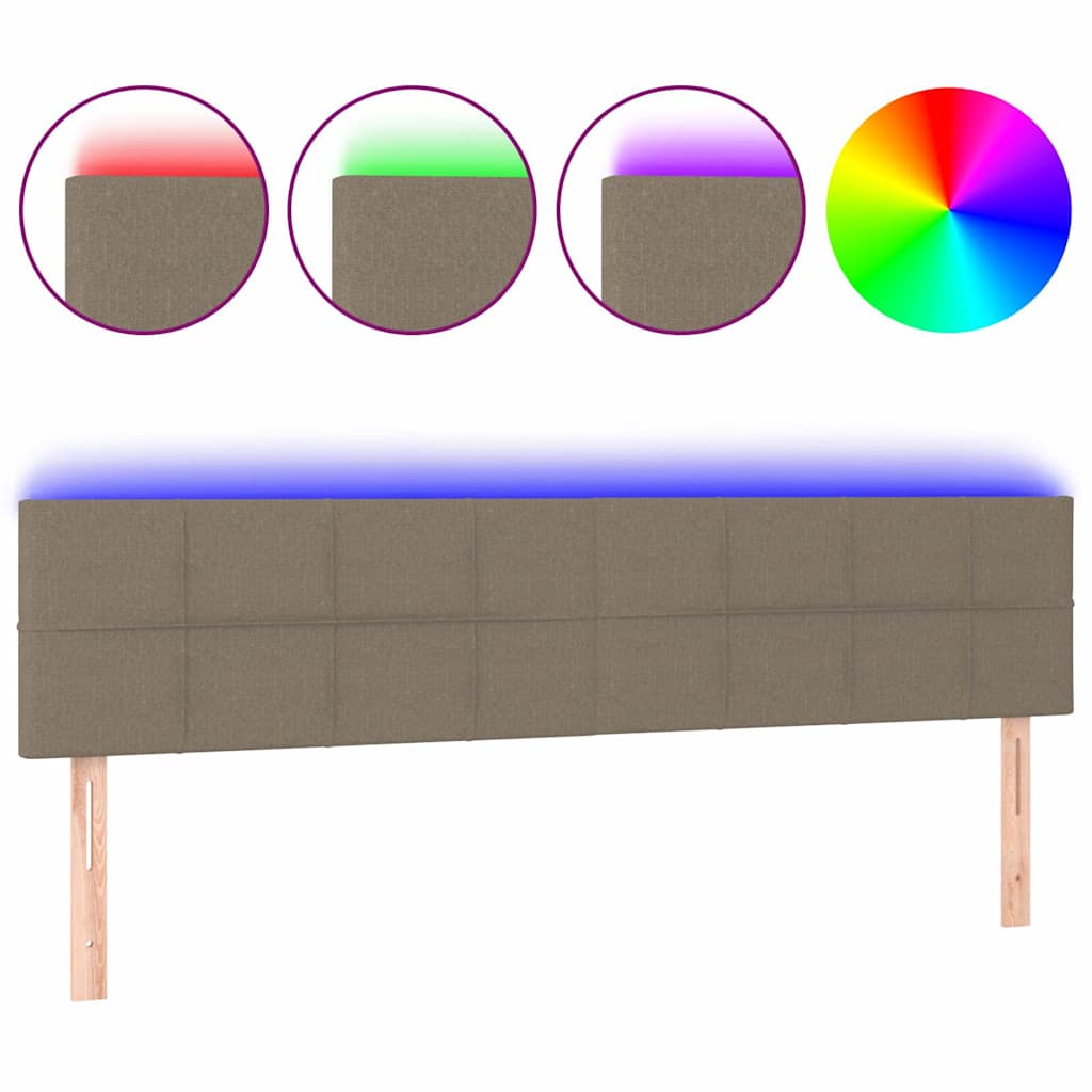 Vidaxl hoofdbord led 160x5x78 88 cm stof taupe