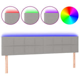 Vidaxl hoofdbord led 180x5x78 88 cm stof lichtgrijs
